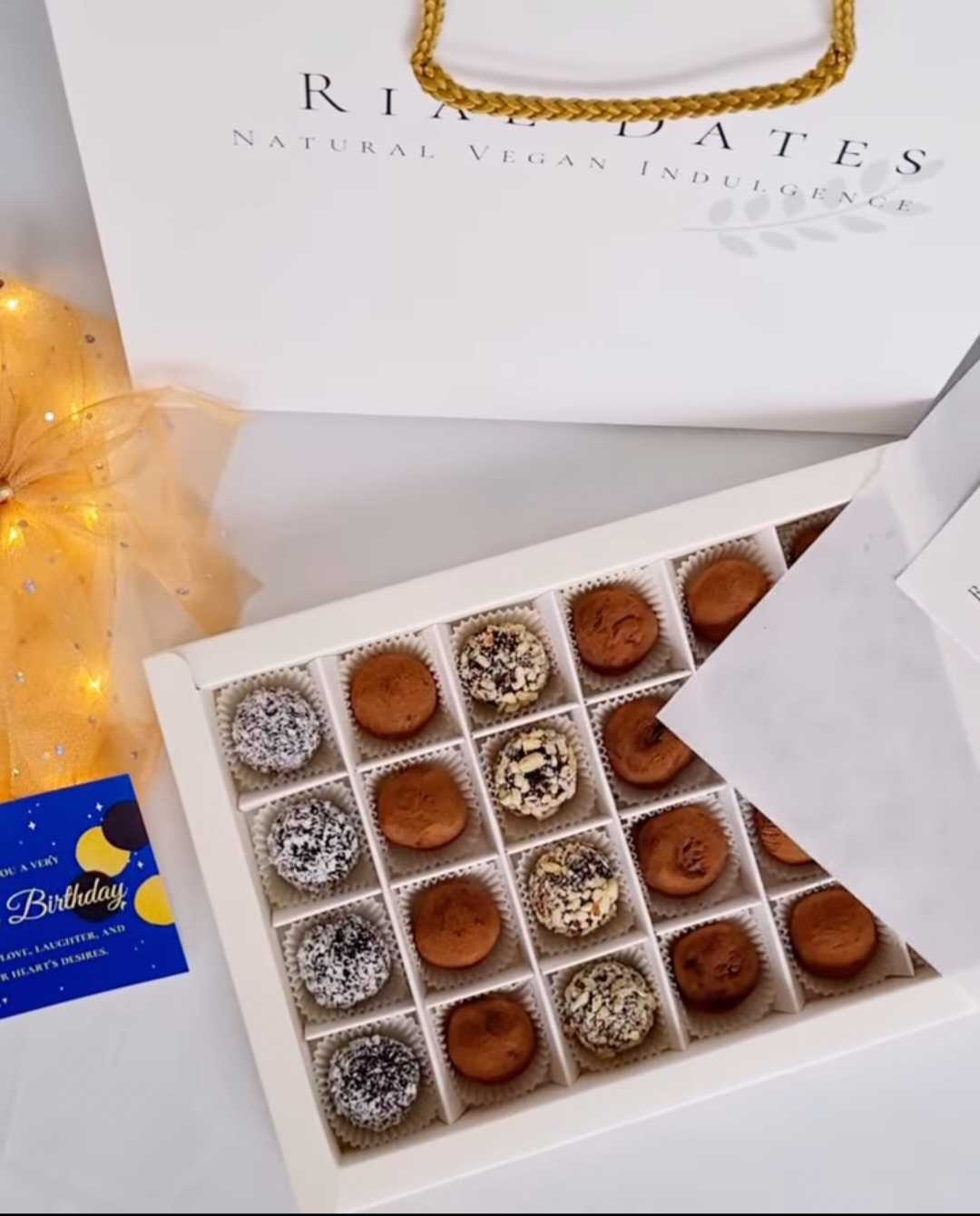 HAPPY BDAY Exclusive Chocolate Truffles with lights