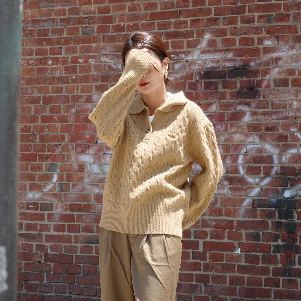 RYA YOU Cardigan Shirt Brown