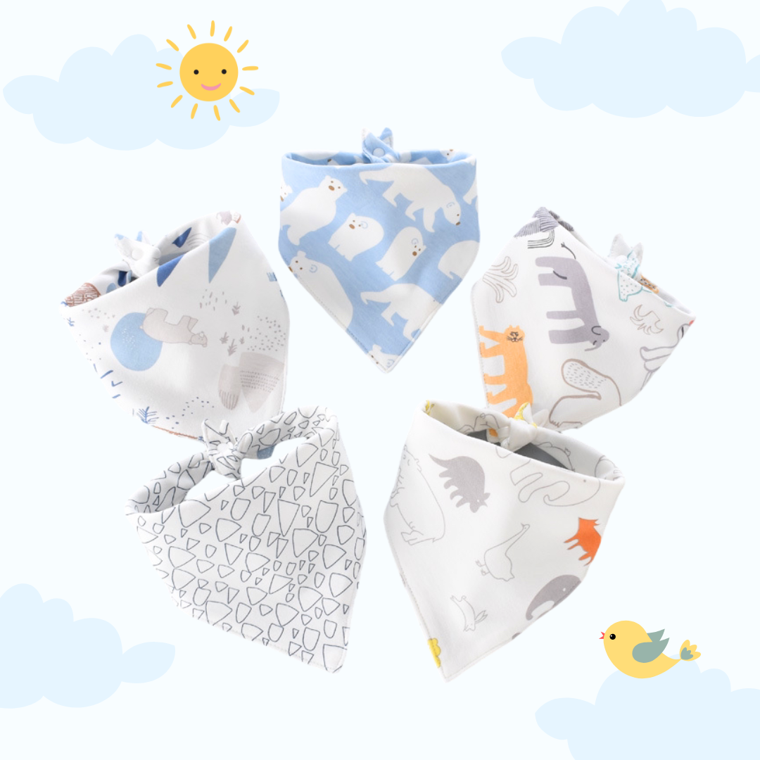 ผ้าซับน้ำลาย Blue set 5ชิ้น