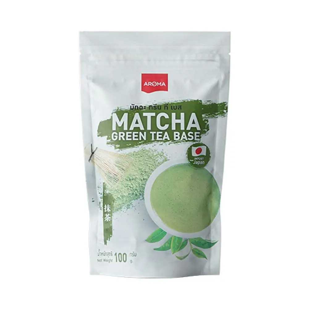 Aroma ชาเขียว ผงชาเขียว ชาเขียวมัทฉะ Matcha Green Tea Base มัทฉะกรีนทีเบส (100 กรัม/ซอง)