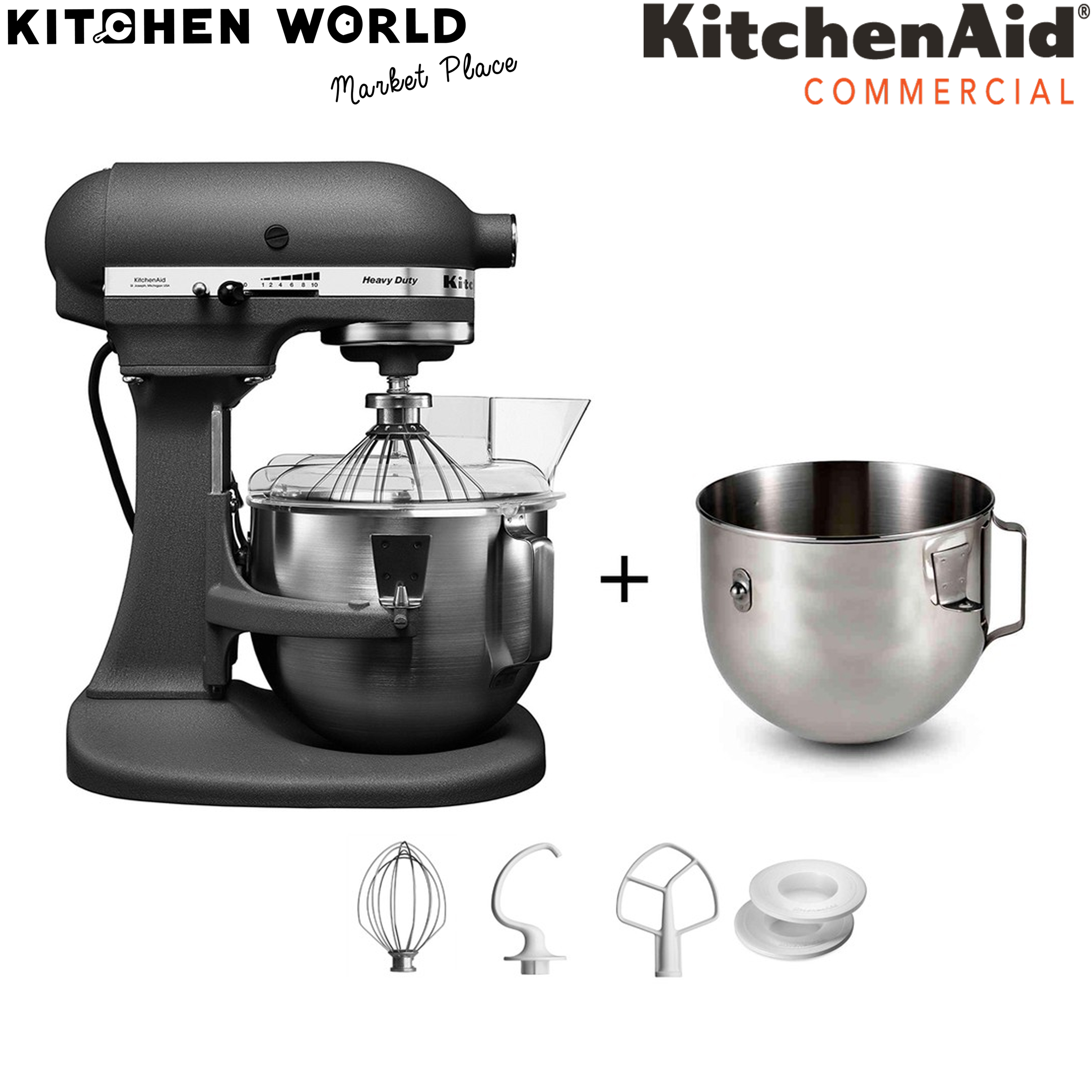 KitchenAid 5KPM50EGR Stand Mixer 5 Qt 2 Bowls Grey