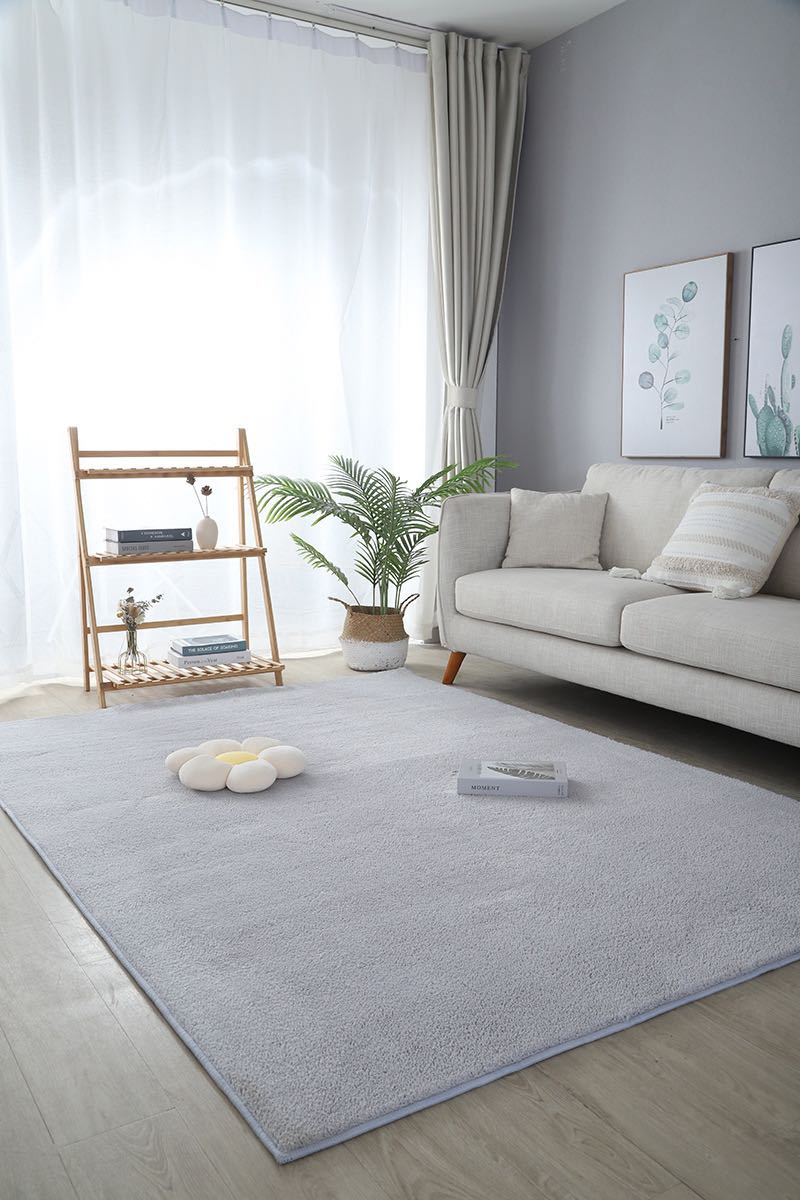 พรมแต่งบ้าน พรมปูพื้น ขนาด 200x300cm รุ่น Super Smooth สีเทาอ่อน
