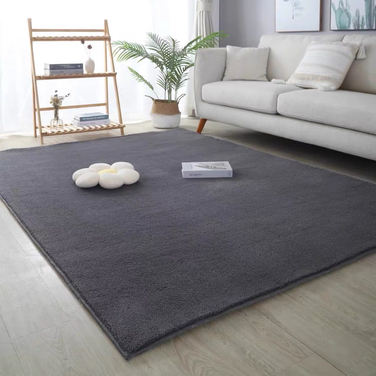 พรมแต่งบ้าน พรมปูพื้น ขนาด 200x300cm รุ่น Super Smooth สีเทาเข้ม