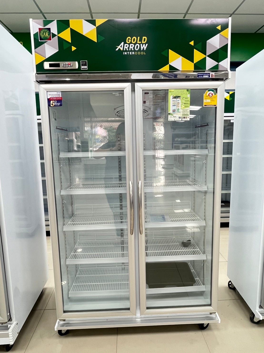 GAR ตู้แช่ 2 ประตู ขนาด 25.1 คิว รุ่น SM HA - 112C V3 ( กระจกลดฝ้า + เซฟการ์ดป้องกันไฟตก )