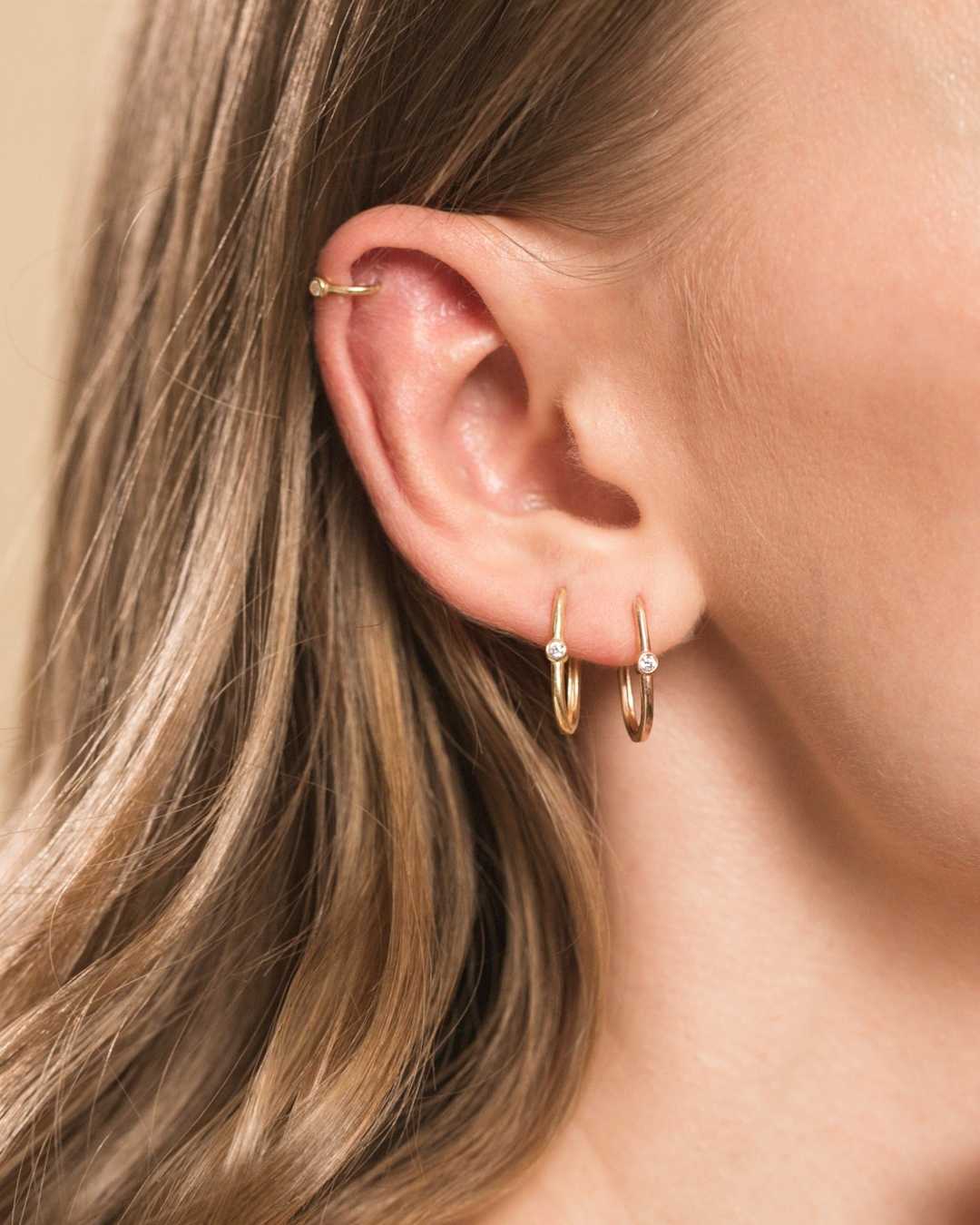 EARRINGS - Dana Hoop with Zirconia