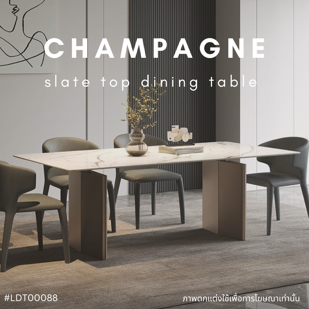 CHAMPAGNE Slate top dining table 