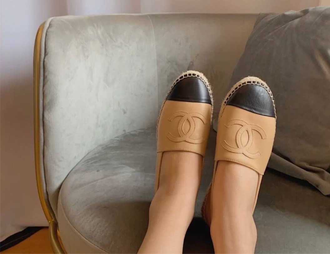 รองเท้า Chanel flat รุ่นคลาสสิค งานหนัง