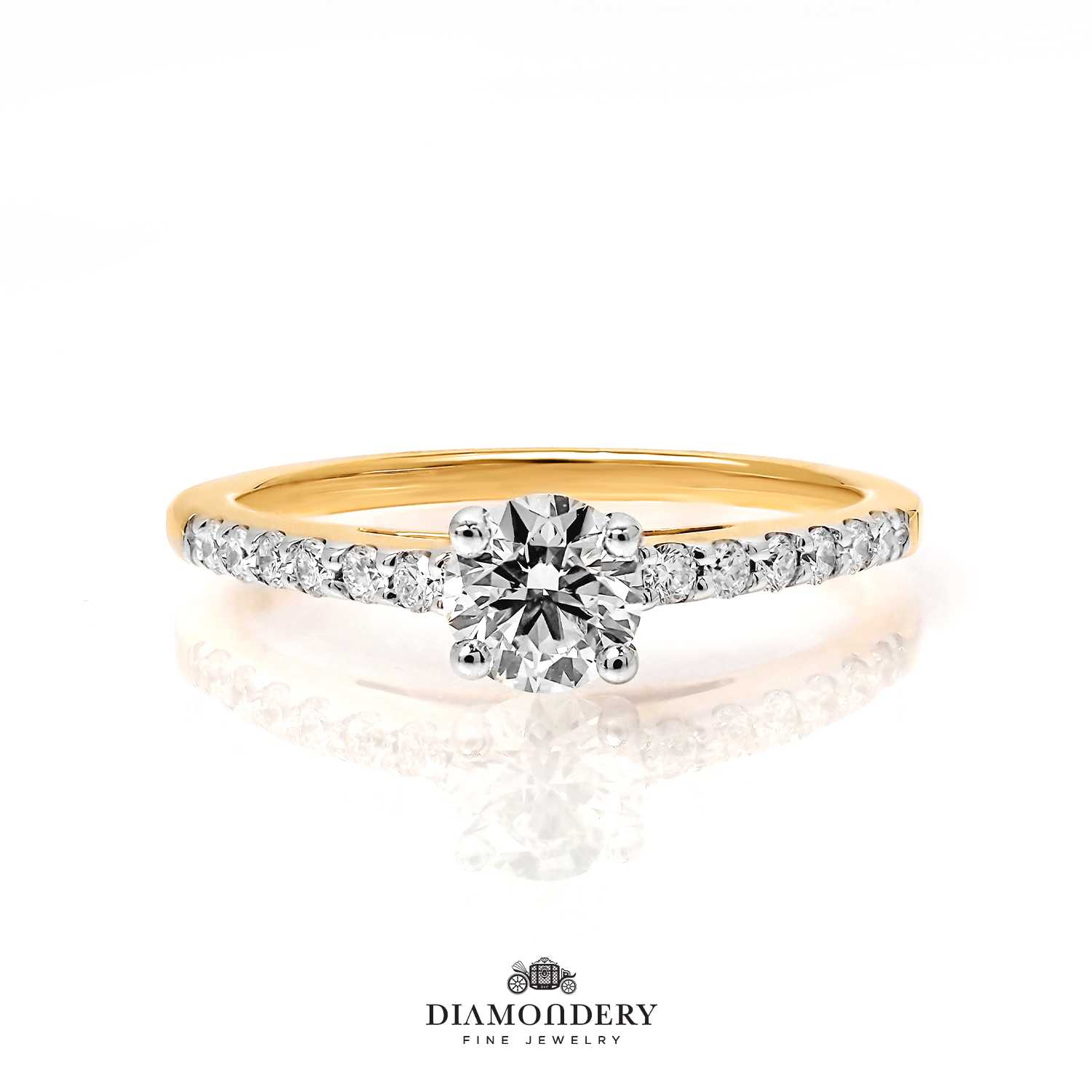 แหวนเพชร Gold Pave Engagement Ring