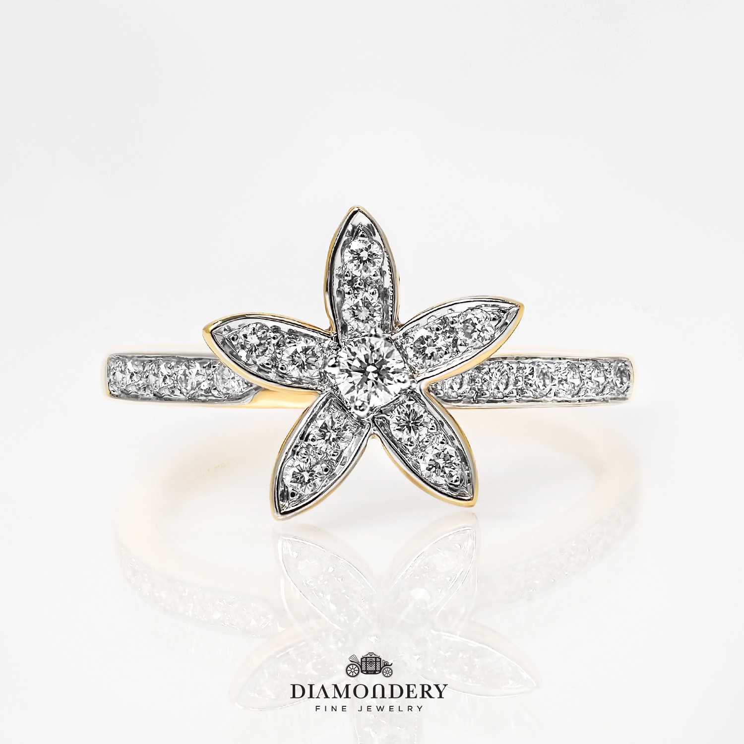 แหวนเพชร Gold Flower Diamond Ring