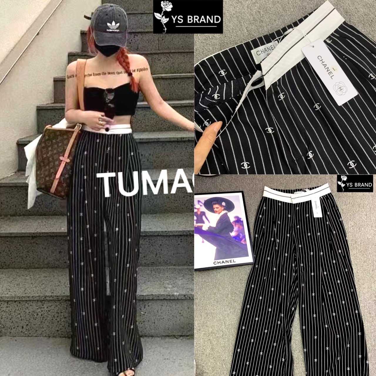 กางเกงขายาวเอวสูง Chanel