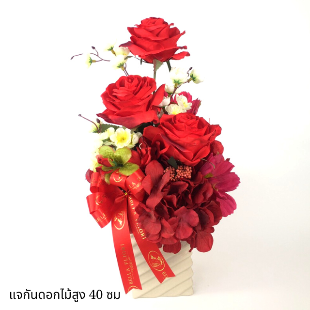 แจกันกุหลาบประดิษฐ์ 3 ดอก