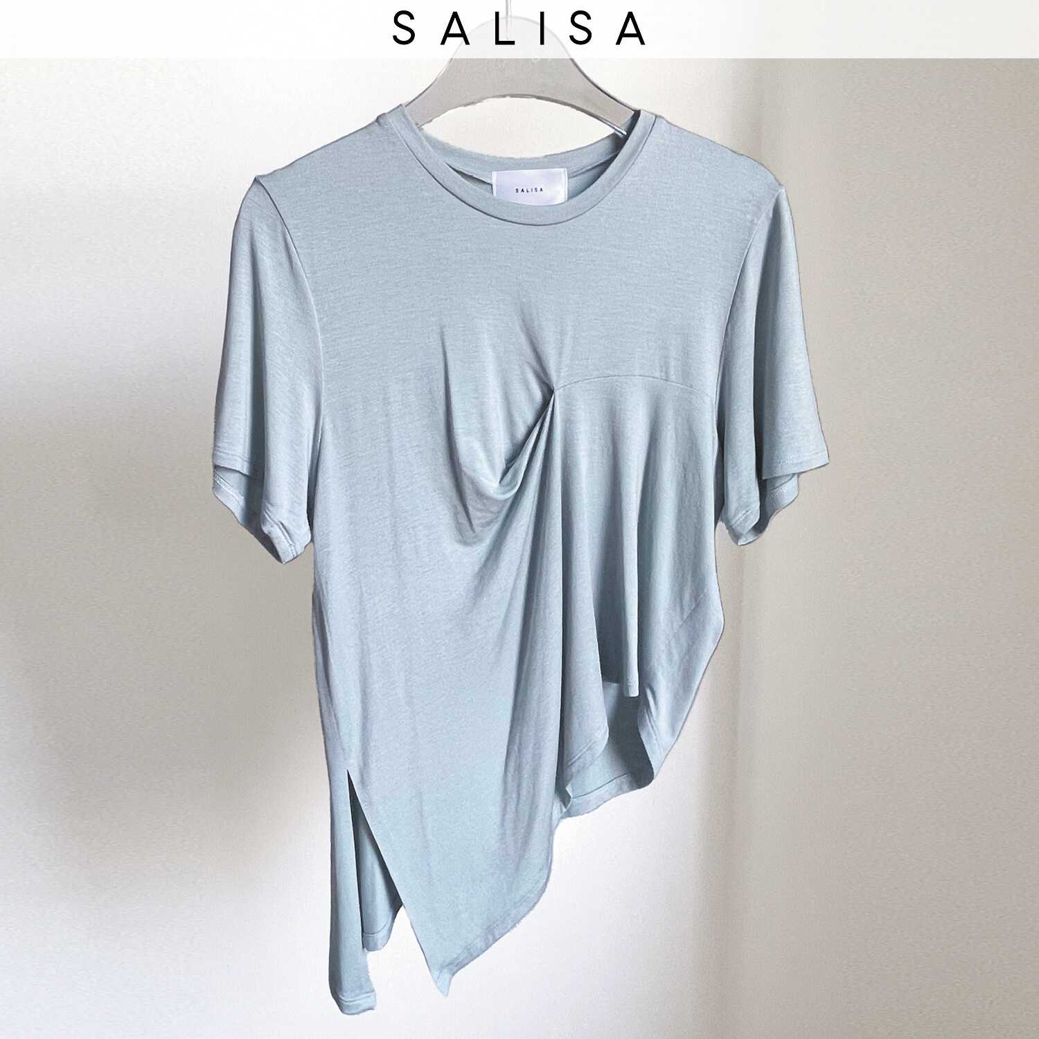 T-SHIRT FW21 asymmetric top Light Blue