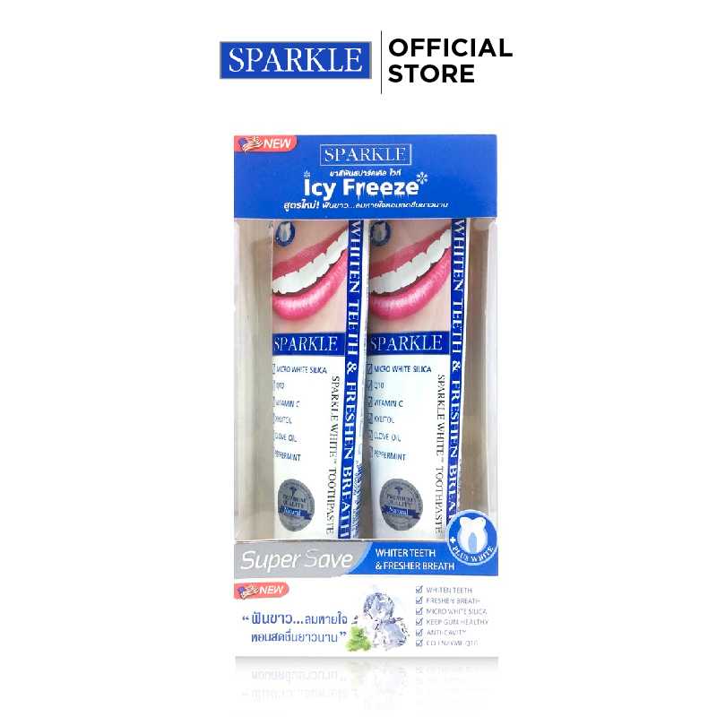 SPARKLE ยาสีฟัน WHITE TOOTHPASTE สูตร FRESH WHIT 100g. x2 - SK0064