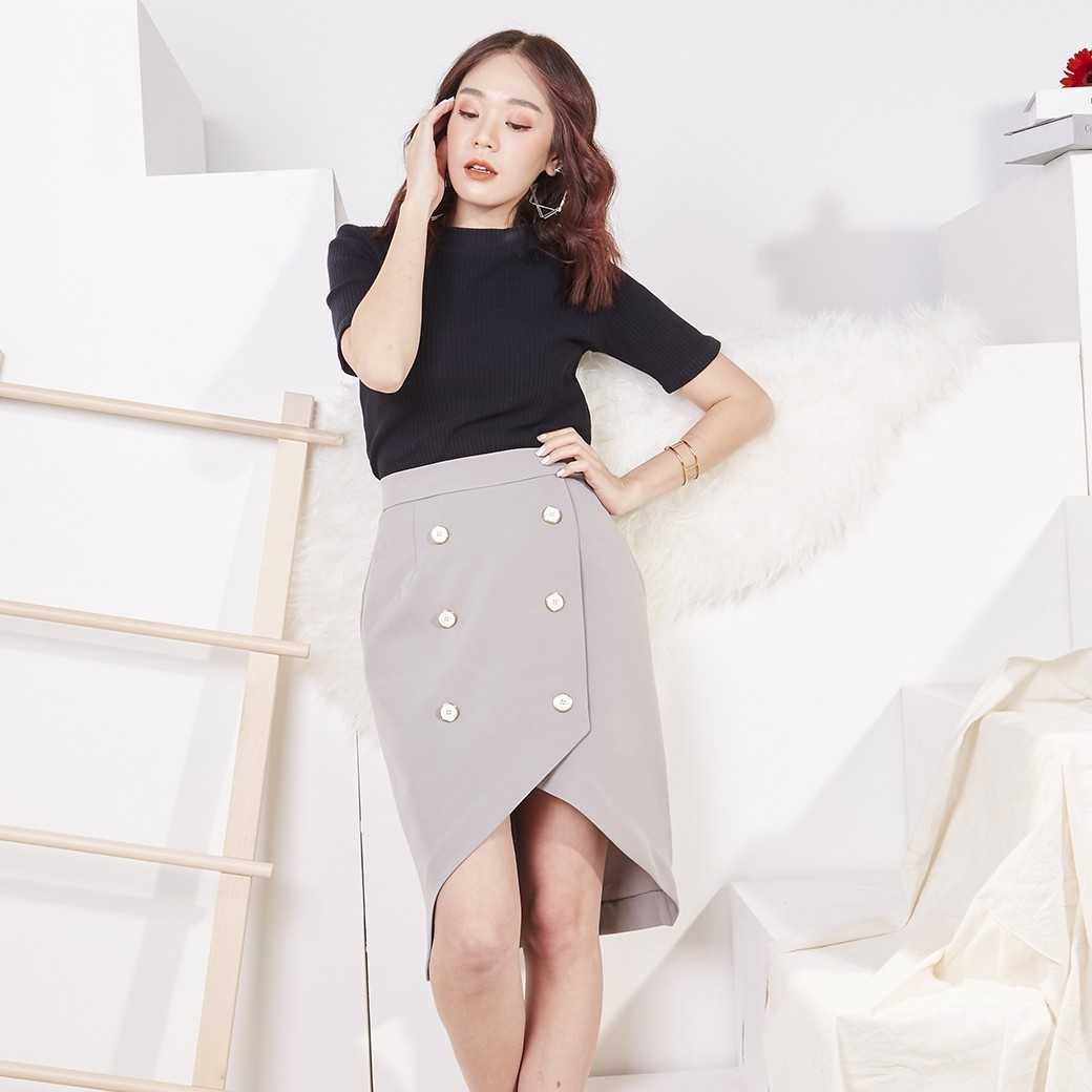 Mila ss19 L13 - กระโปรงผู้หญิงสีเทา