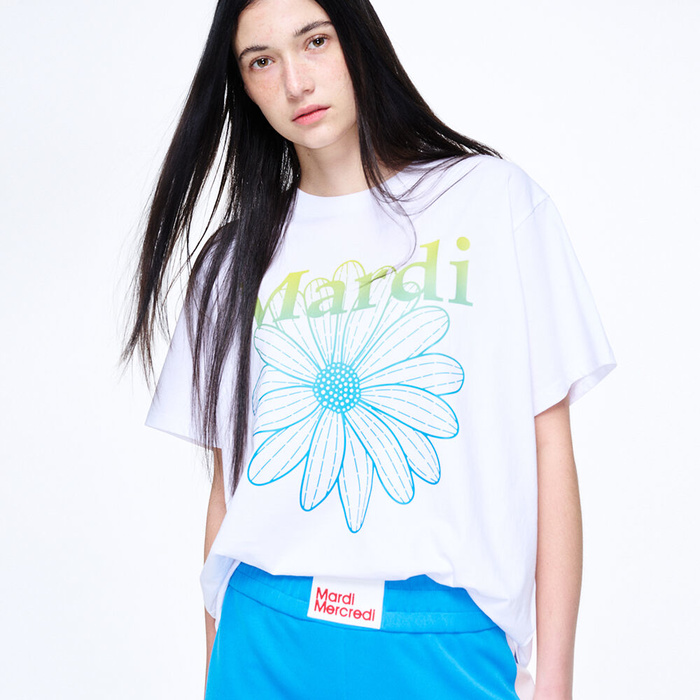 TSHIRT FLOWERMARDI GRADATION_WHITE LIME