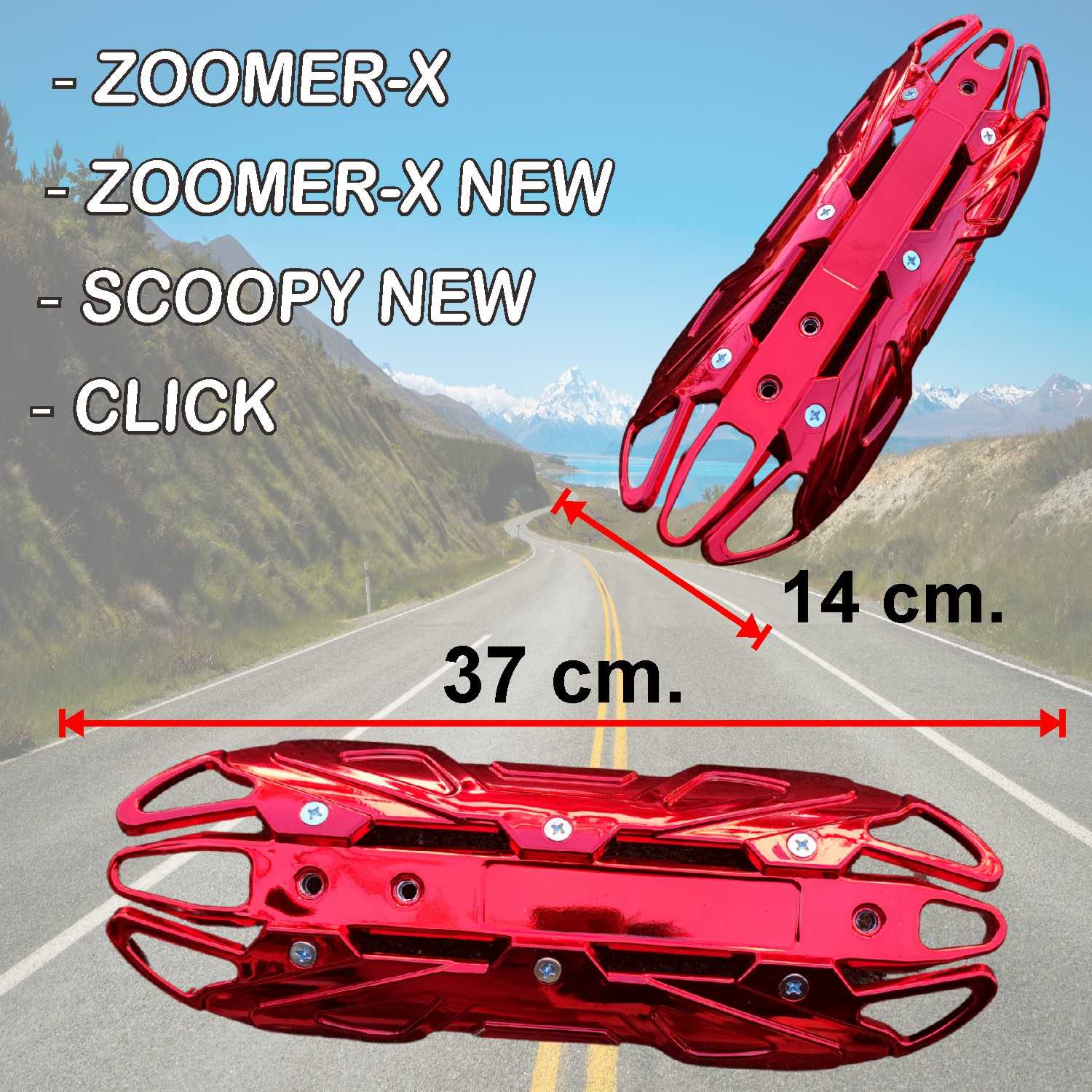 กันร้อนท่อ กันร้อนท่อเดิม บังท่อ ครอบท่อOVER ฝาครอบกันร้อนท่อ ZOOMER-X สีแดงล้วน HD029-B