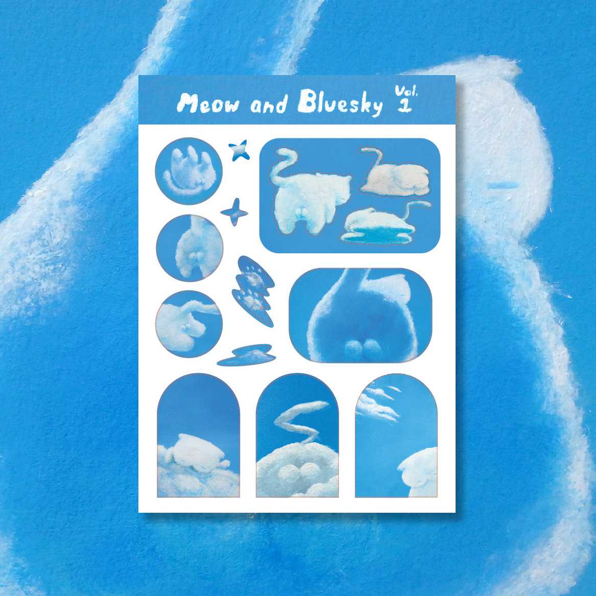 (Meow and Bluesky) Sticker Sheet A6 vol.1