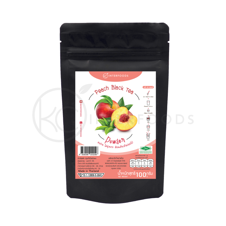 ผงชาพีชเข้มข้น 100 กรัม (Peach Flavored Black Tea)