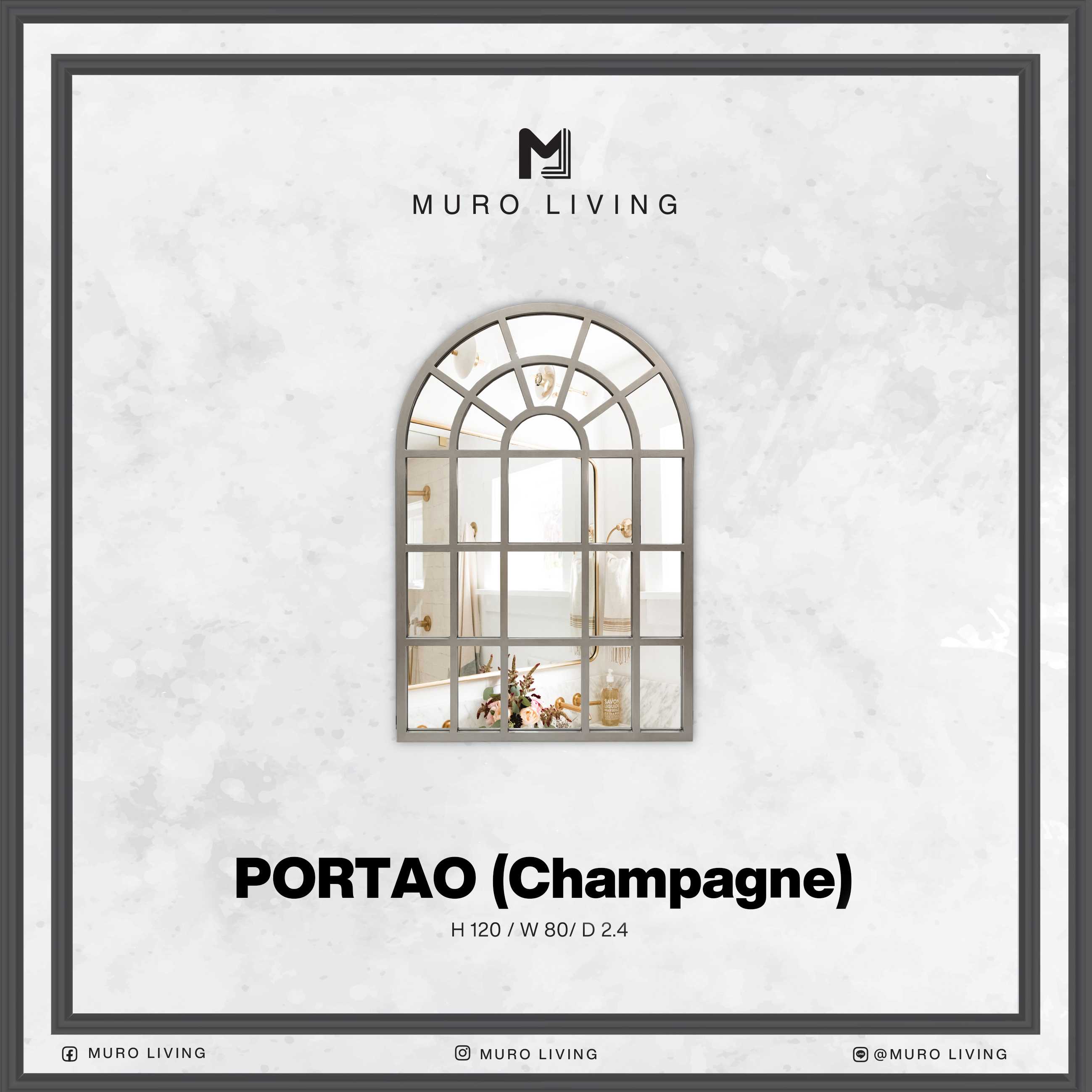 กระจกตกแต่งผนังดีไซน์ Muro Living รุ่น PORTAO (Gold or Champagne)