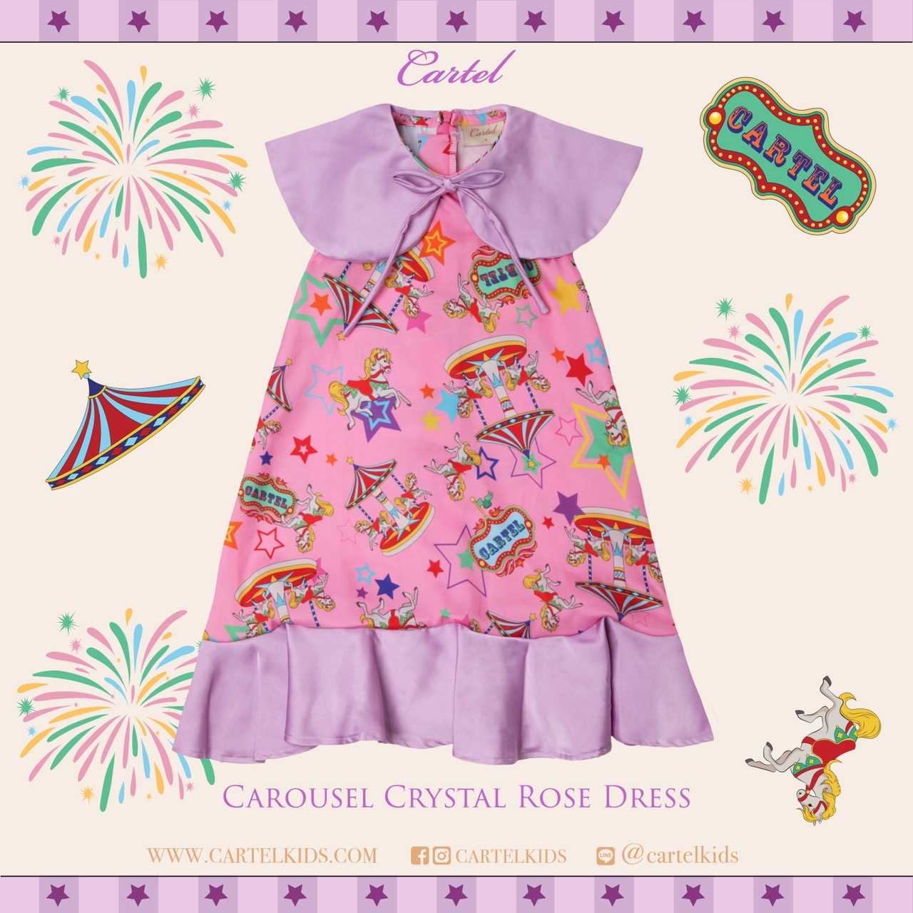 Carousel Crystal Rose Dress l เดรสคอลใหม่ l Cartelkids (CC)