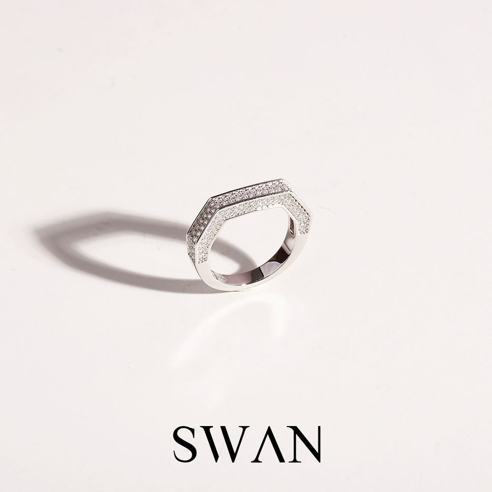 Angle Pave Ring
