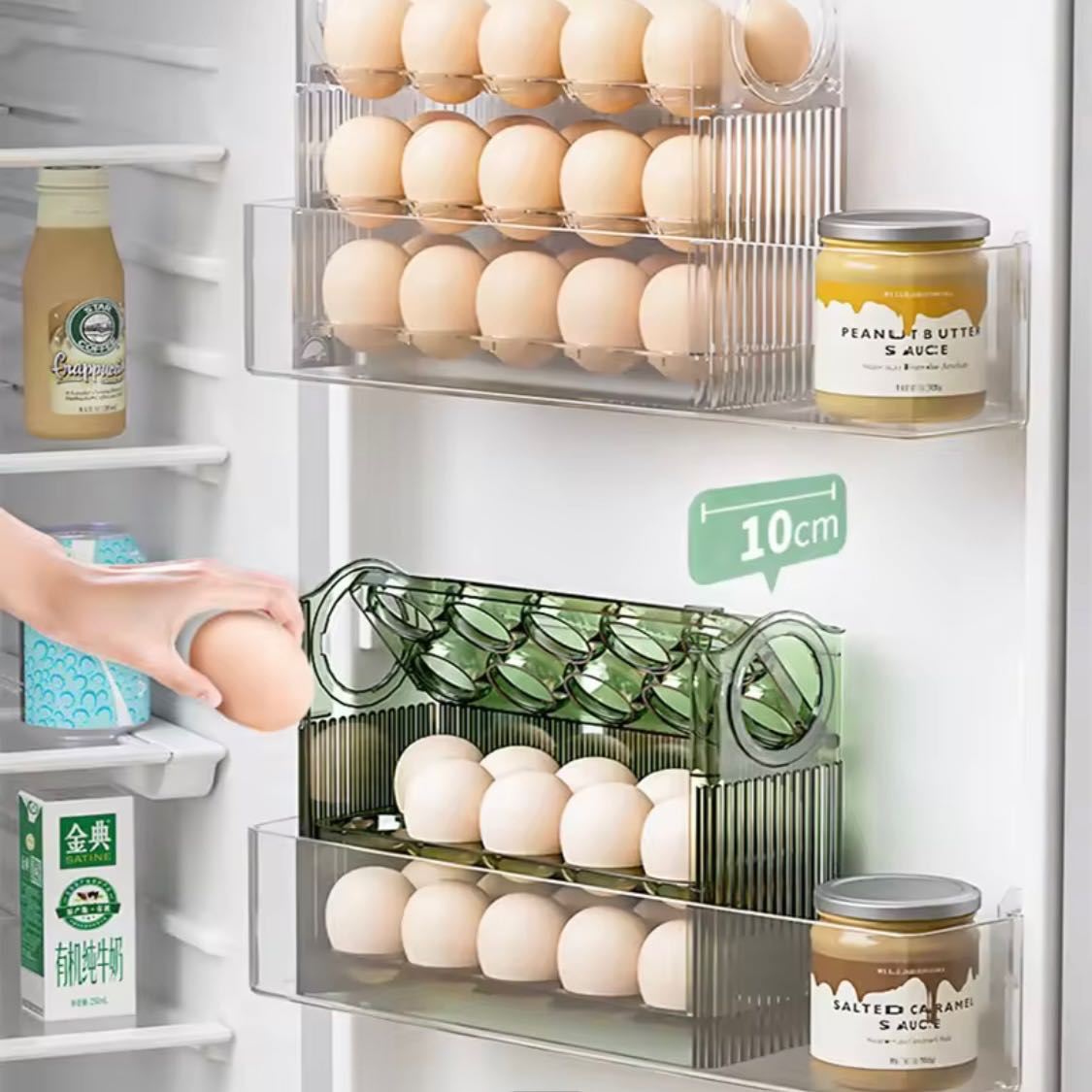 🥚𝑬𝒈𝒈 𝑺𝒕𝒐𝒓𝒂𝒈𝒆 𝑹𝒂𝒄𝒌🍳 กล่องเก็บไข่ สำหรับเก็บไข่ในช่องข้างตู้เย็น