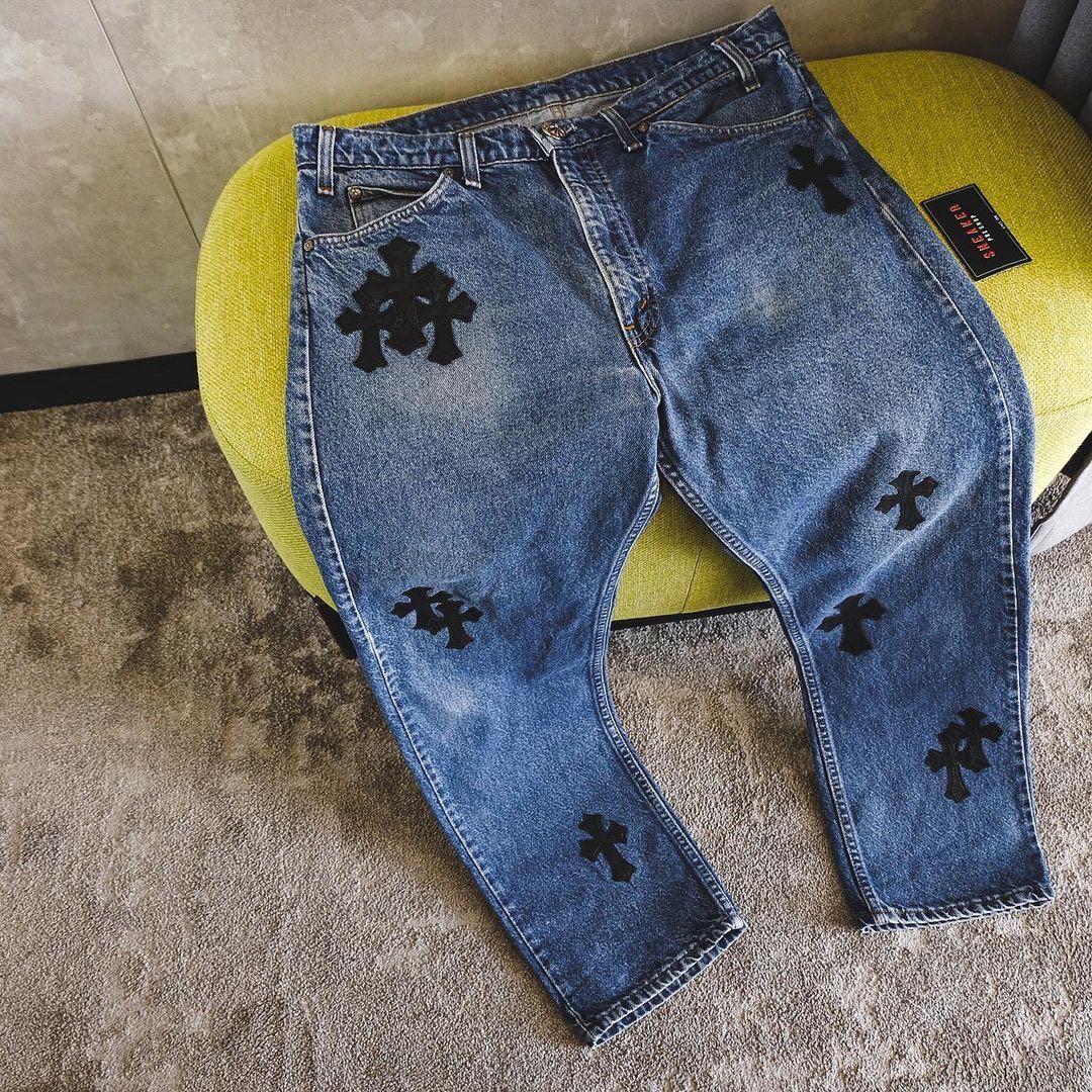 Chrome Hearts x Levi’s 505 Cross Patch Jeans