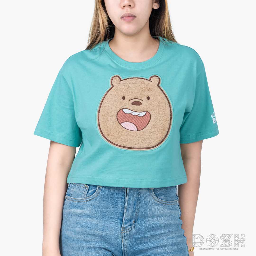 DOSH WOMEN'S CROPPED T-SHIRTS WE BARE BEARS เสื้อยืดทรงครอป ผู้หญิง DBBWT1023-GE