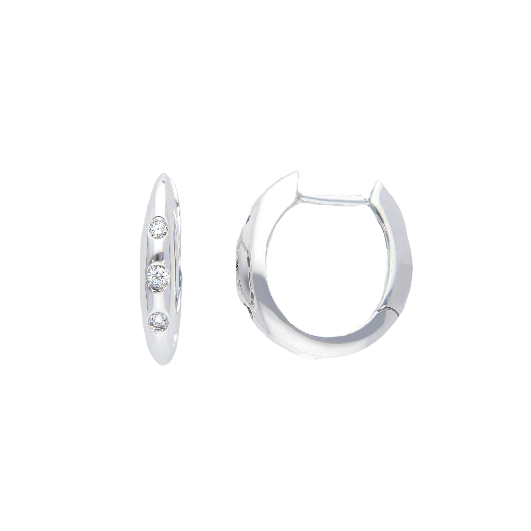 EARRINGS - Selma Trinity Diamond Hoop