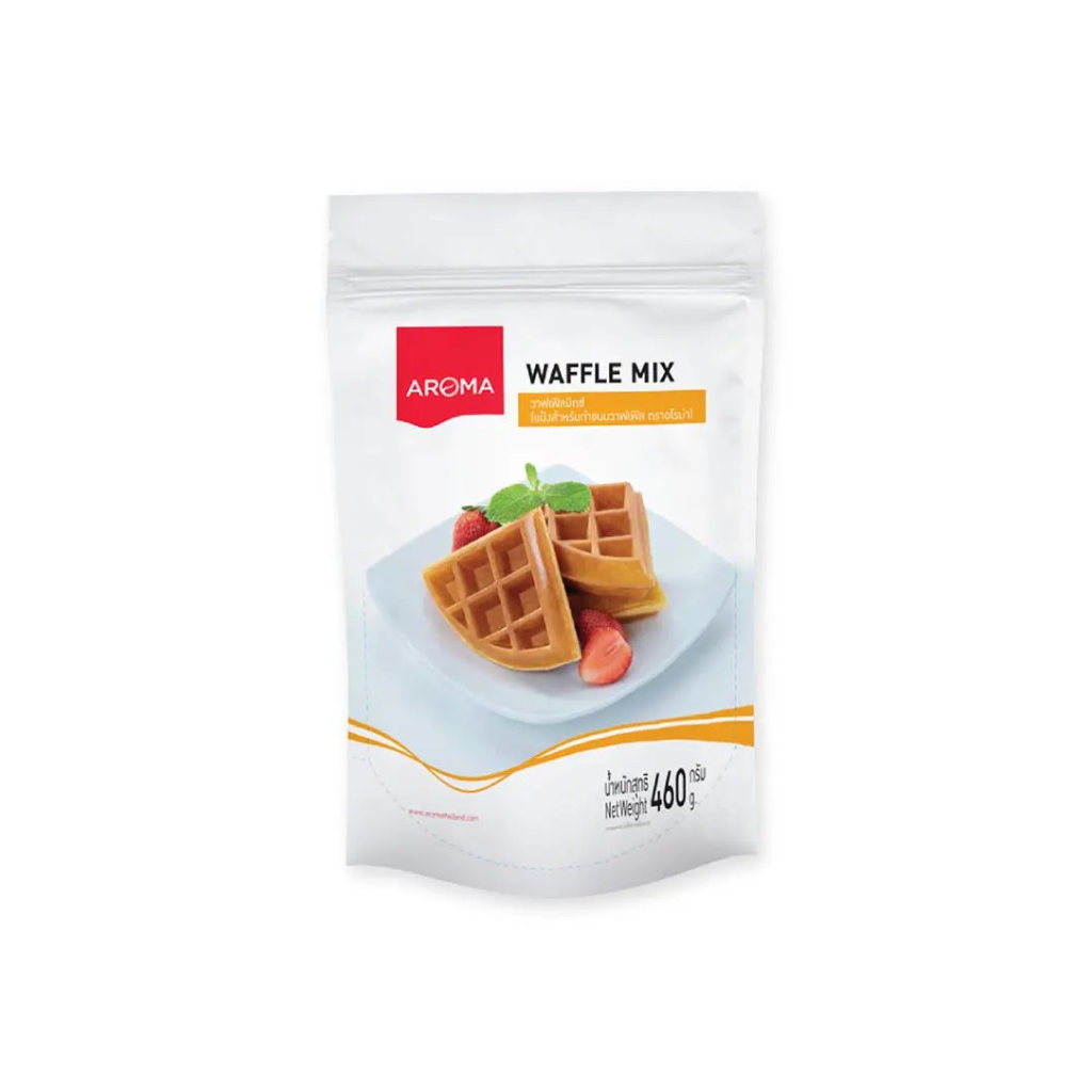 Aroma แป้งวาฟเฟิล สำเร็จรูป Waffle Powder Mixed ตรา อโรม่า (ขนาด 460 กรัม/ซอง)