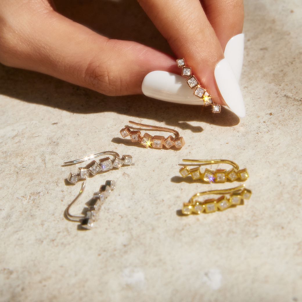 Stone Bezel Earring
