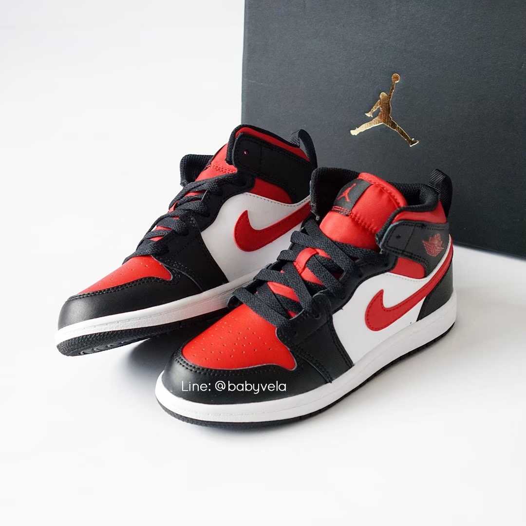 Nike Jordan 1 mid (Black/Fire Red-White)