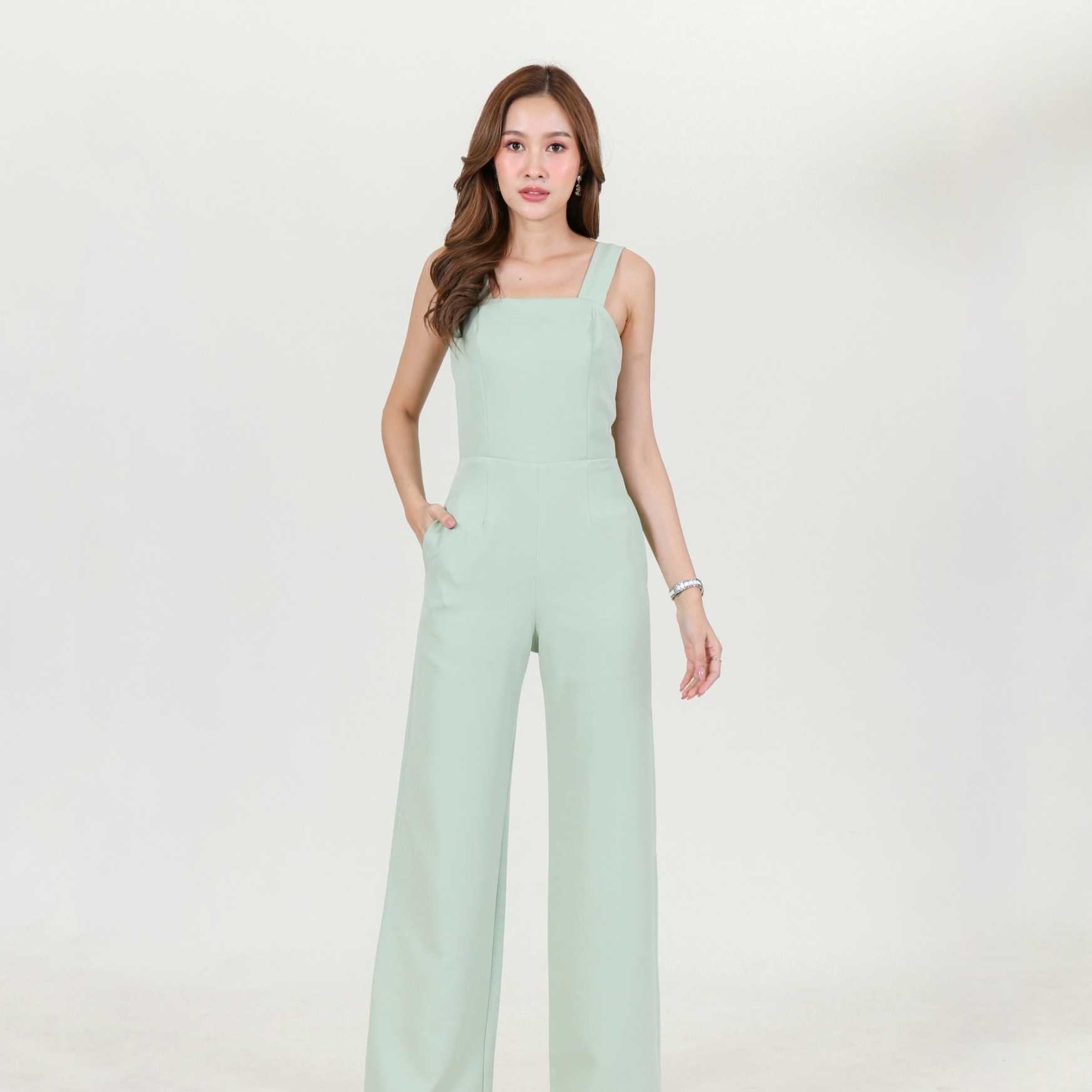 (Made to Order) Sarina Jumpsuit Green (จัดส่งภายใน 10-14 วัน)