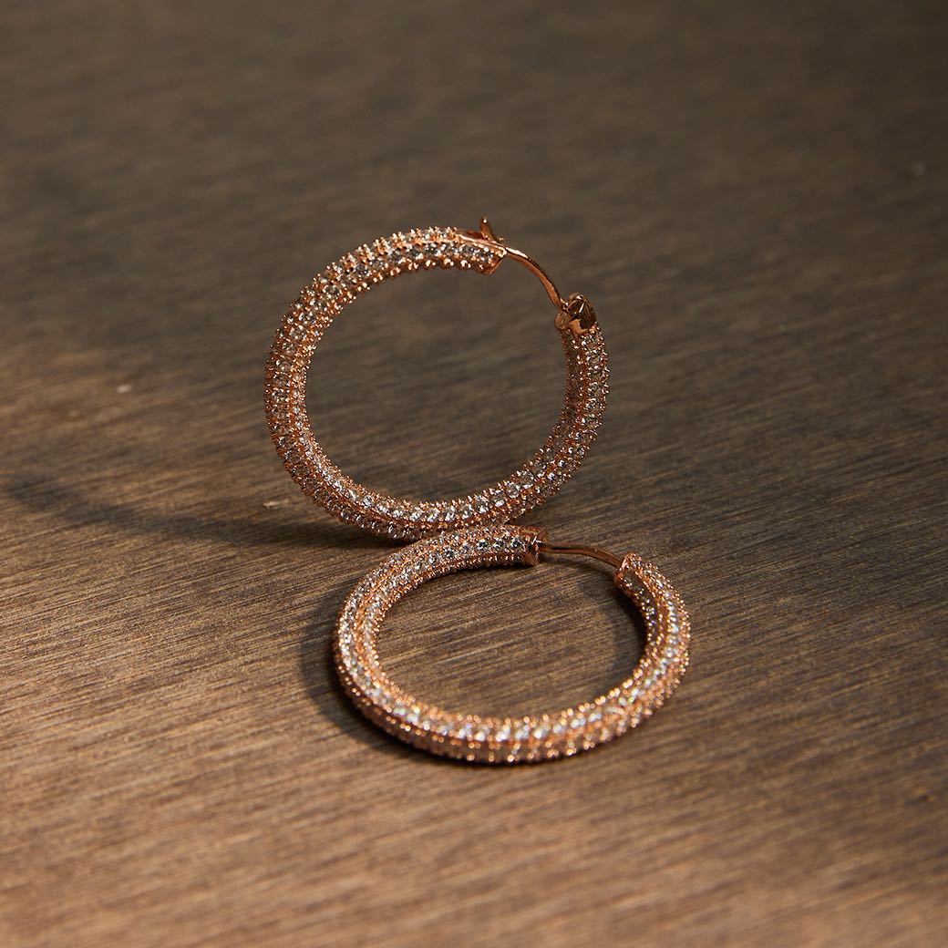 Pave Hoop Earring Small (18mm)