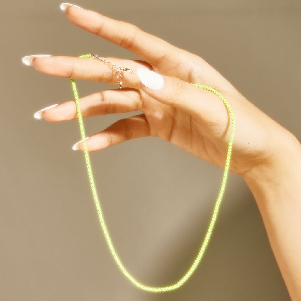 Color Box Chain Necklace (40+3 cm)