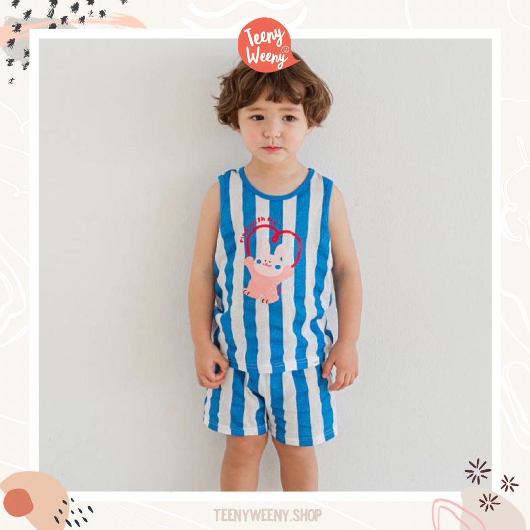 Teenyweeny.shop - เซตเสื้อกล้าม+กางเกงขาสั้น แบรนด์เกาหลี