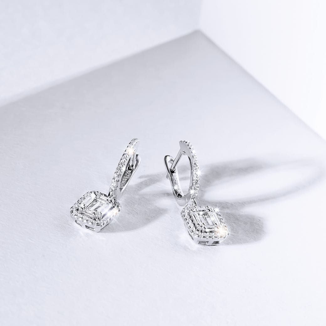 Emerald Halo Huggie Earring