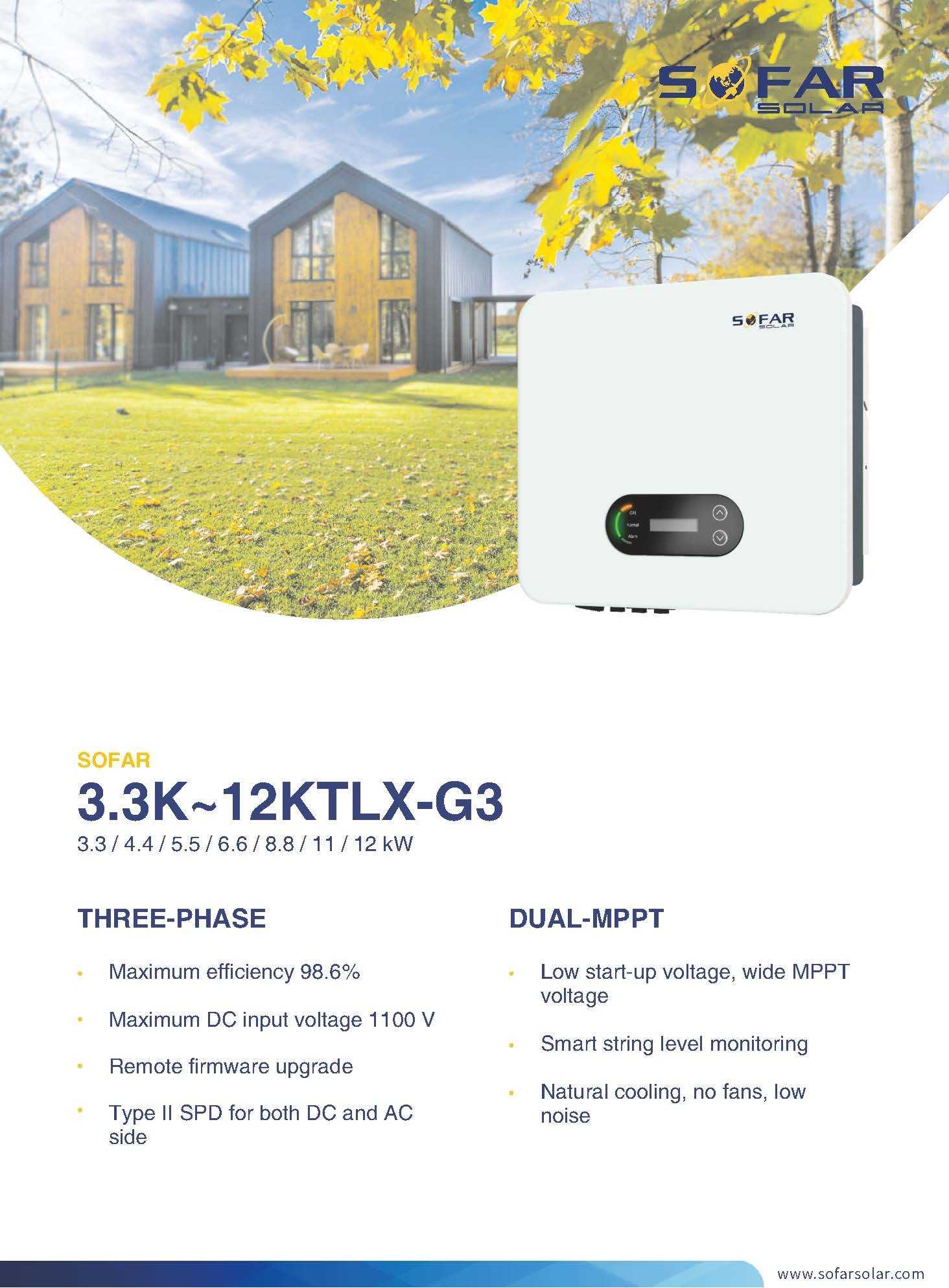 SOFAR 5.5kW รุ่น 5.5KTLX-G3 (3 เฟส) -ออกใบกำกับภาษีได้