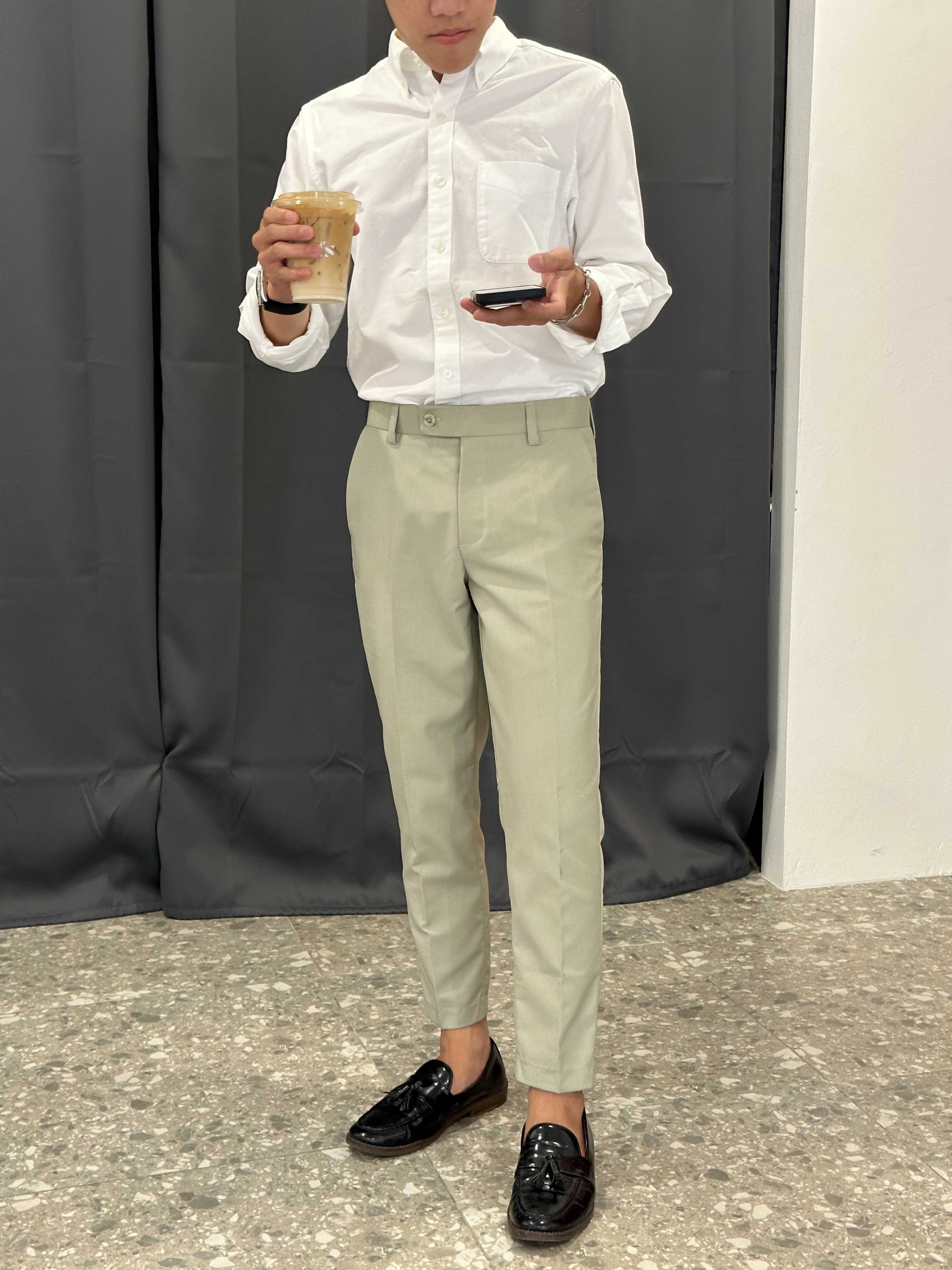 กางเกงผู้ชาย Signature pants สีมิ้นท์