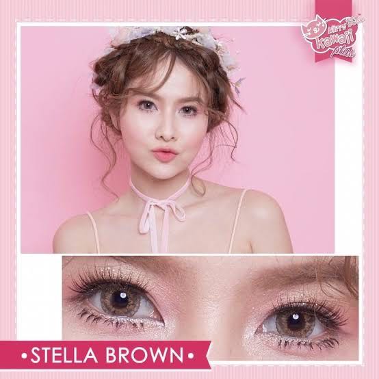 💗มีสายตาสั้น💗 คอนแทคเลนส Kitty KAWAii คาวาอิ Sexy  เลนส์3โทน Stella Brown