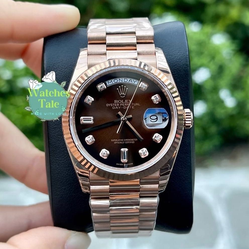 Rolex Day-Date Rose Gold Brown Sunburst Dial 36mm. Ref.228235 EWF