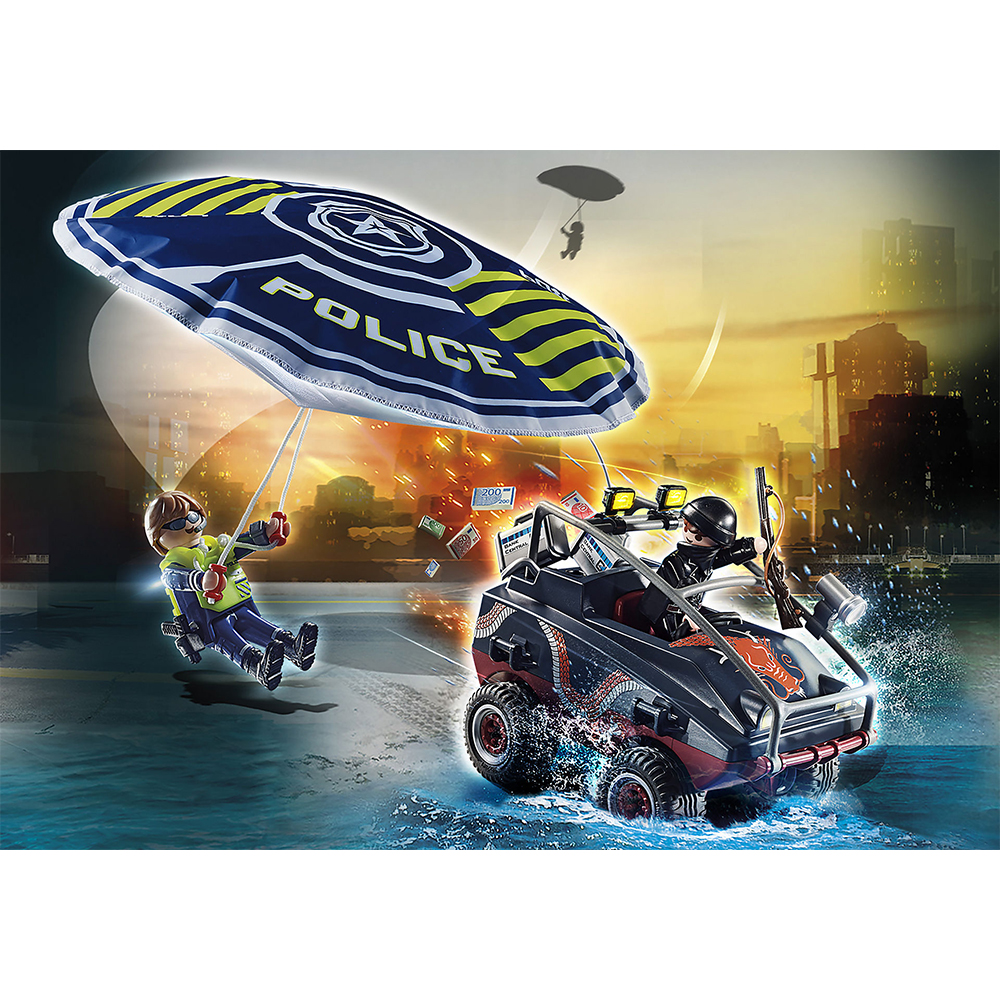 Playmobil 70781 Police Parachute with Amphibious Vehicle ตำรวจ ร่มชูชีพตำรวจพร้อมรถสะเทินน้ำสะเทินบก