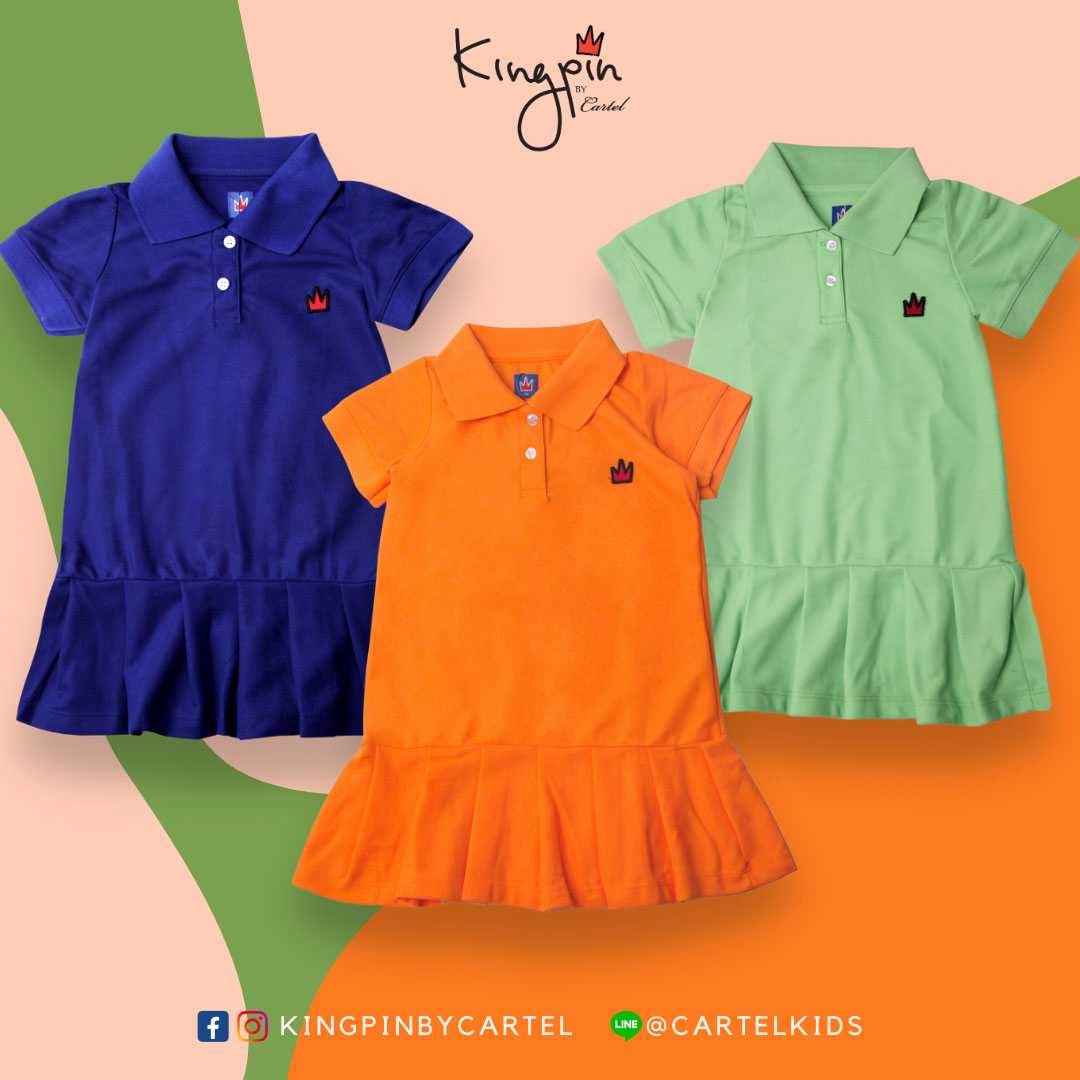 KINGPIN โปโลเดรส l Mari Gold, Fjord Blue, Sharp Green Polo Dress
