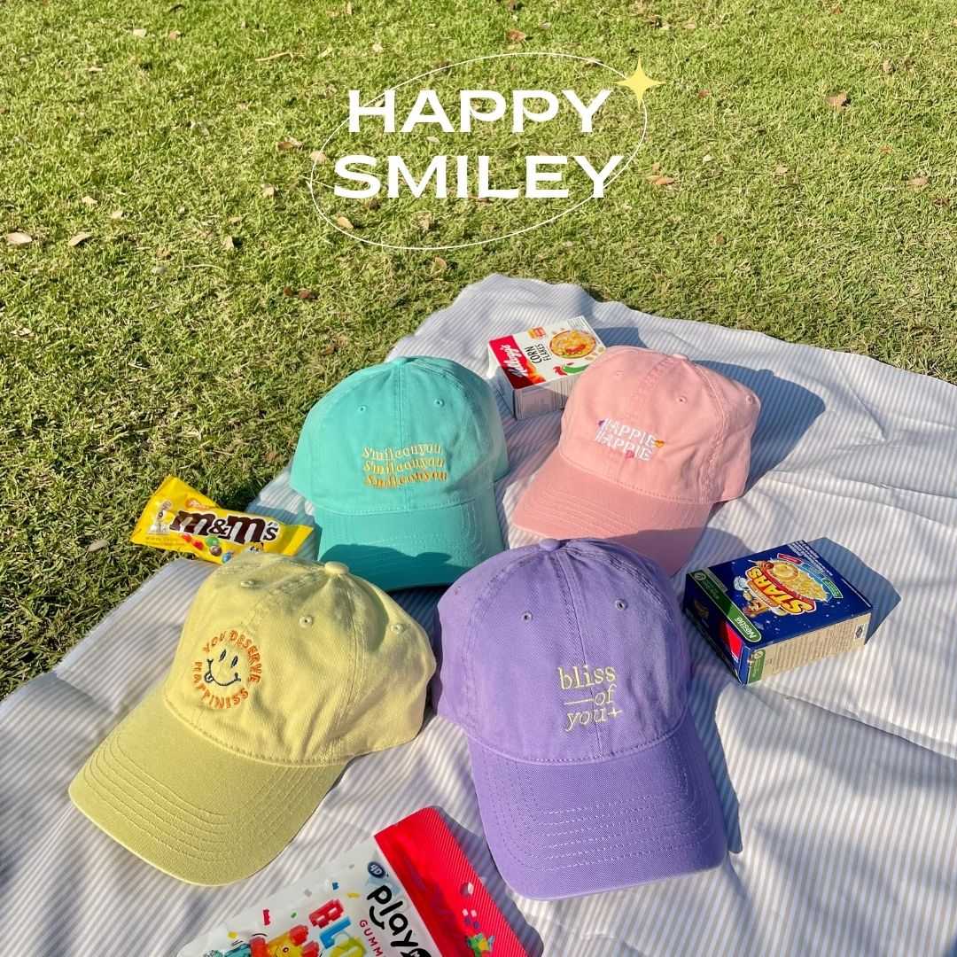 หมวกแก๊ป Happy Smiley💖💛💚💜 by asissy.club