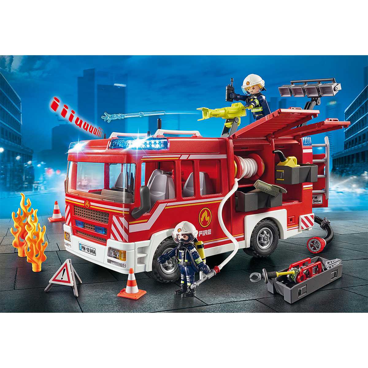 Playmobil 9464 CityAction Fire Engine  ซิตี้แอคชั่น รถดับเพลิงมีเสียงหวอพร้อมไฟ