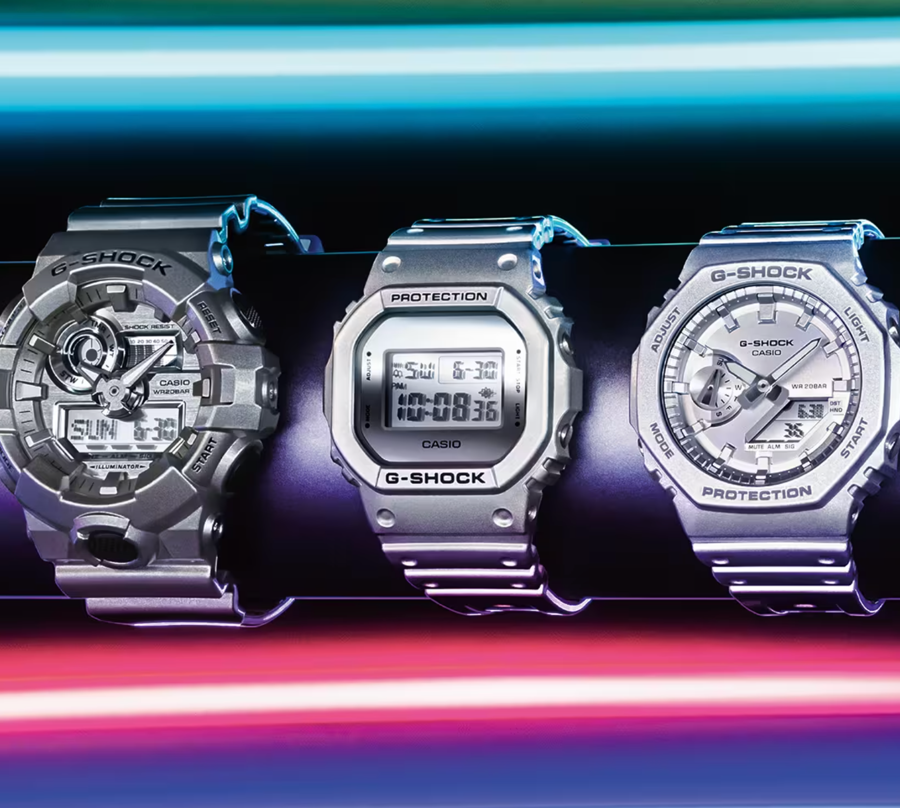 G-Shock Special Edition สีพิเศษ Metallic silver สีเงินเมทัลลิค
