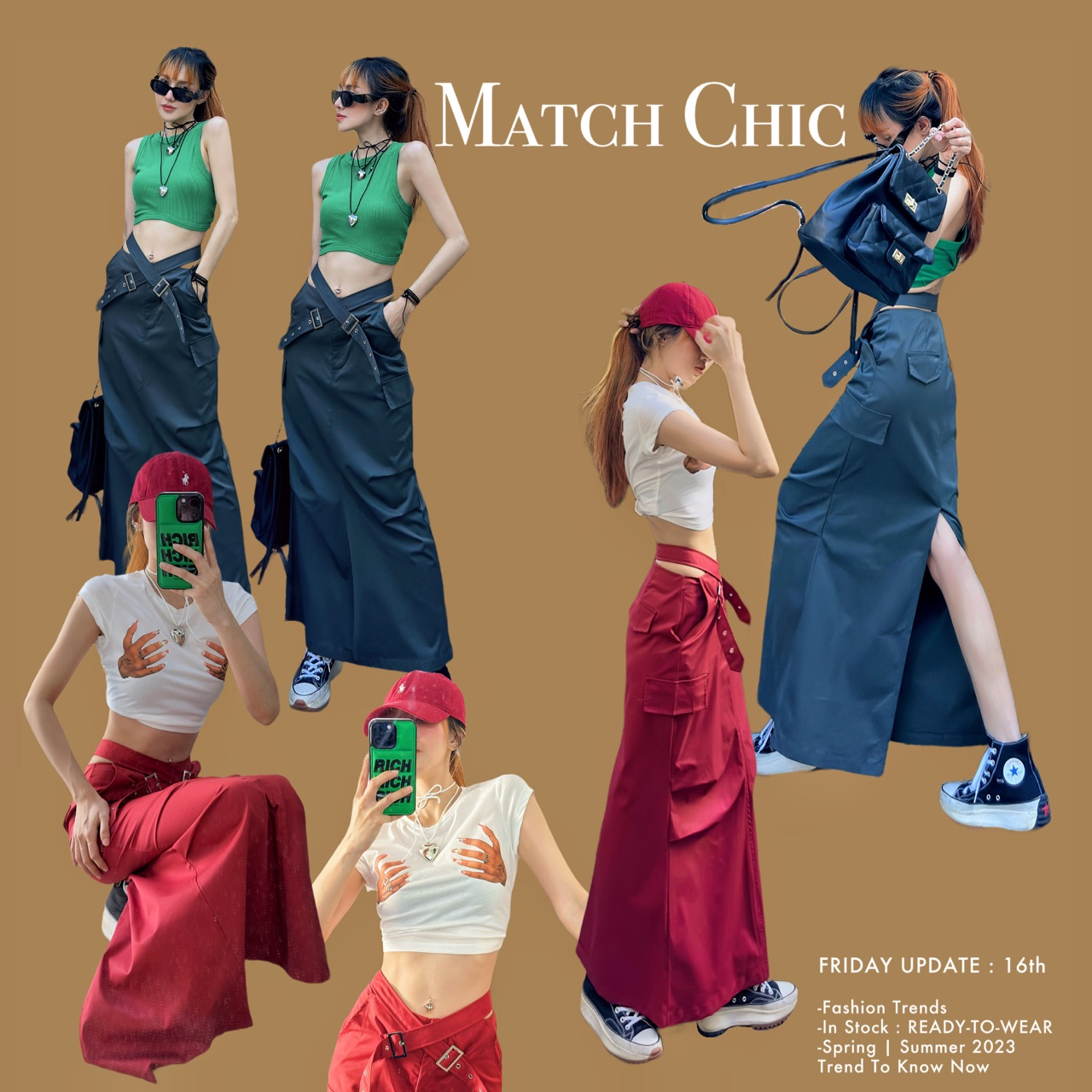CARGO - POCKET : MAXI SKIRT 