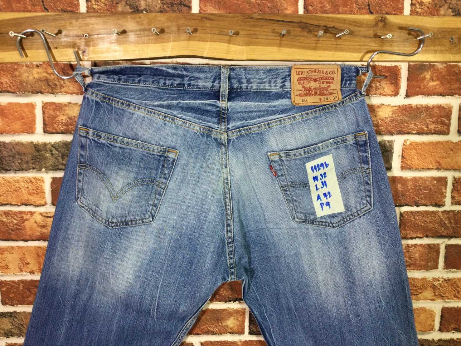 รหัส11296 Levi's501 Made in Turkey เลขกระดุม093 วัดจริง เอว32