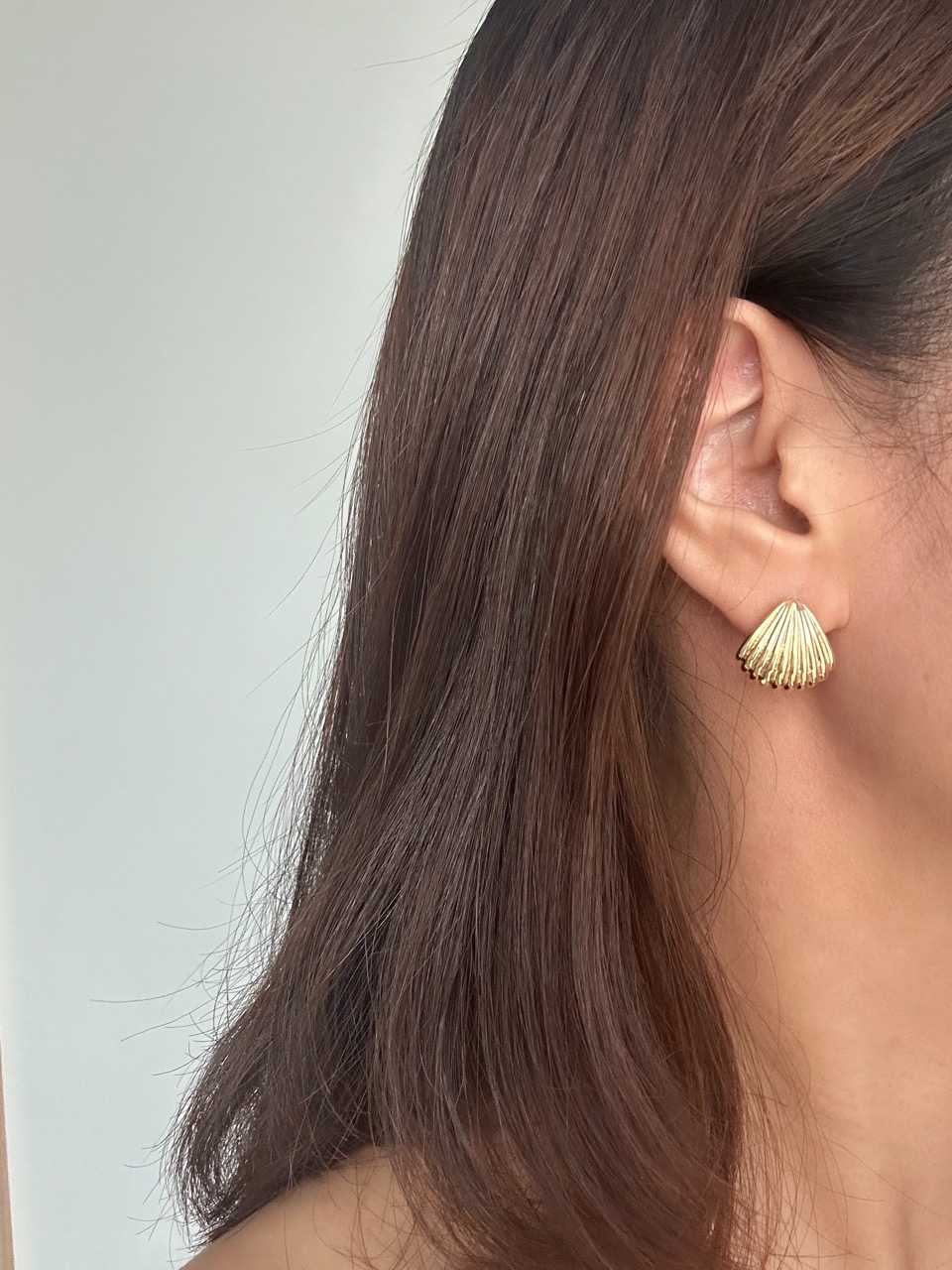 ต่างหูรุ่น SHELL ต่างหูสีทอง ต่างหูสีเงิน ต่างหูแป้น