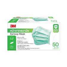 หน้ากากอนามัย [3M] กล่อง50ชิ้น เขียว